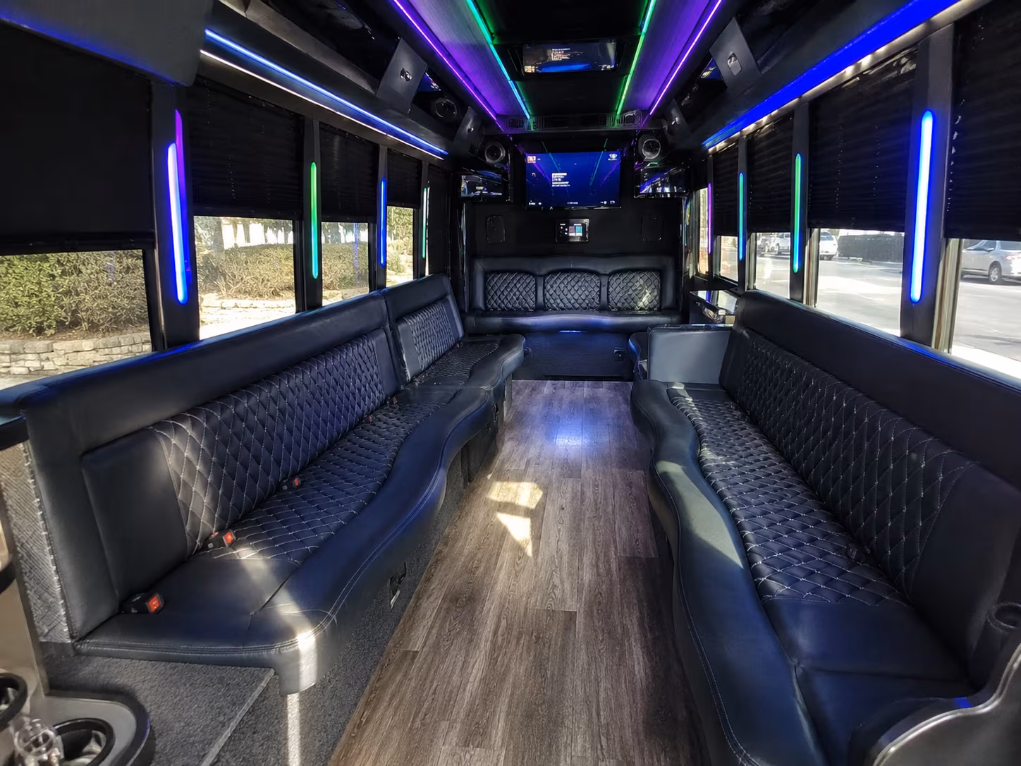 panama city 15 passenger party bus interior