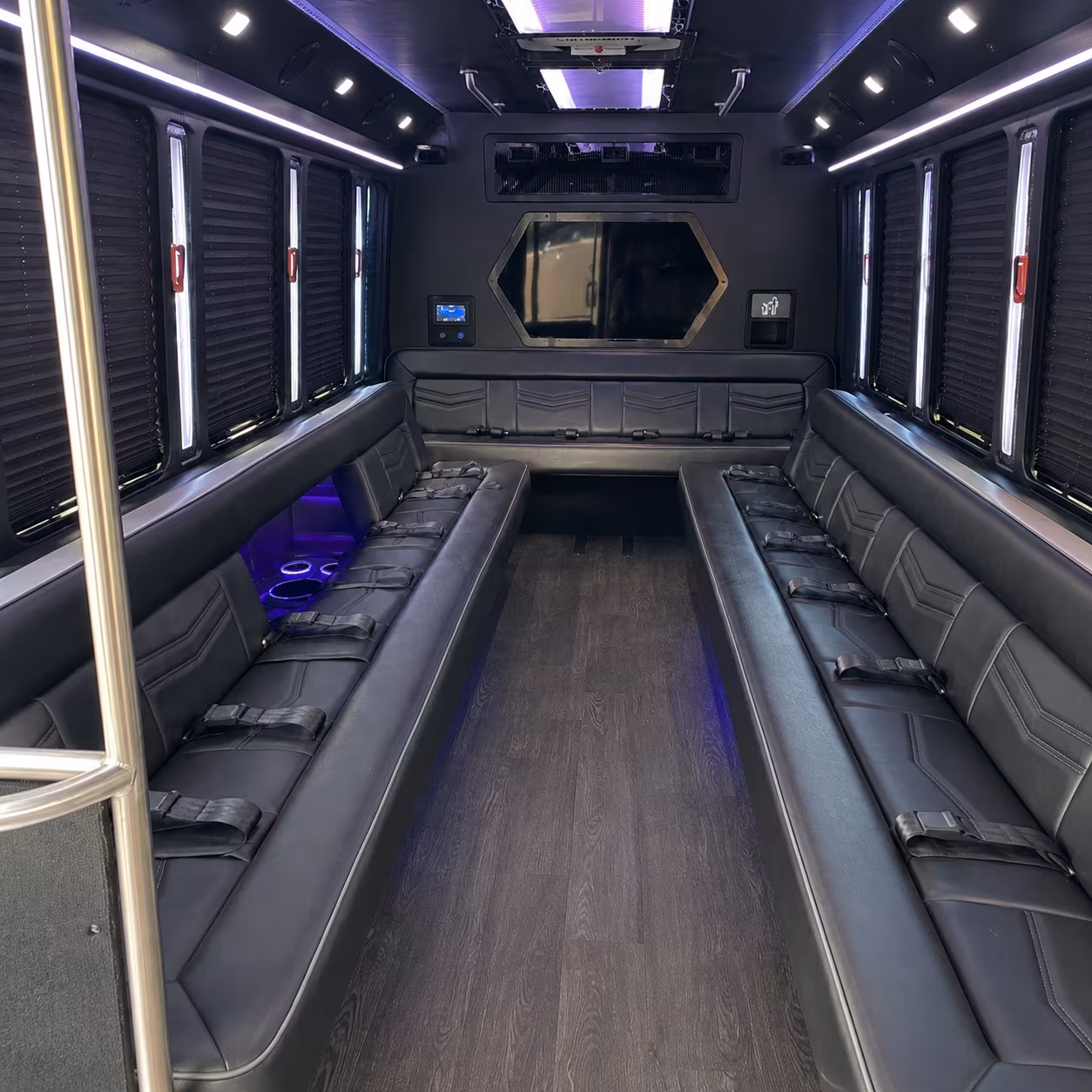 panama city 18 passenger party bus interior