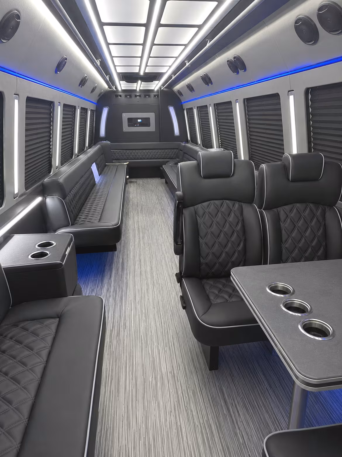 panama city 25 passenger party bus inside