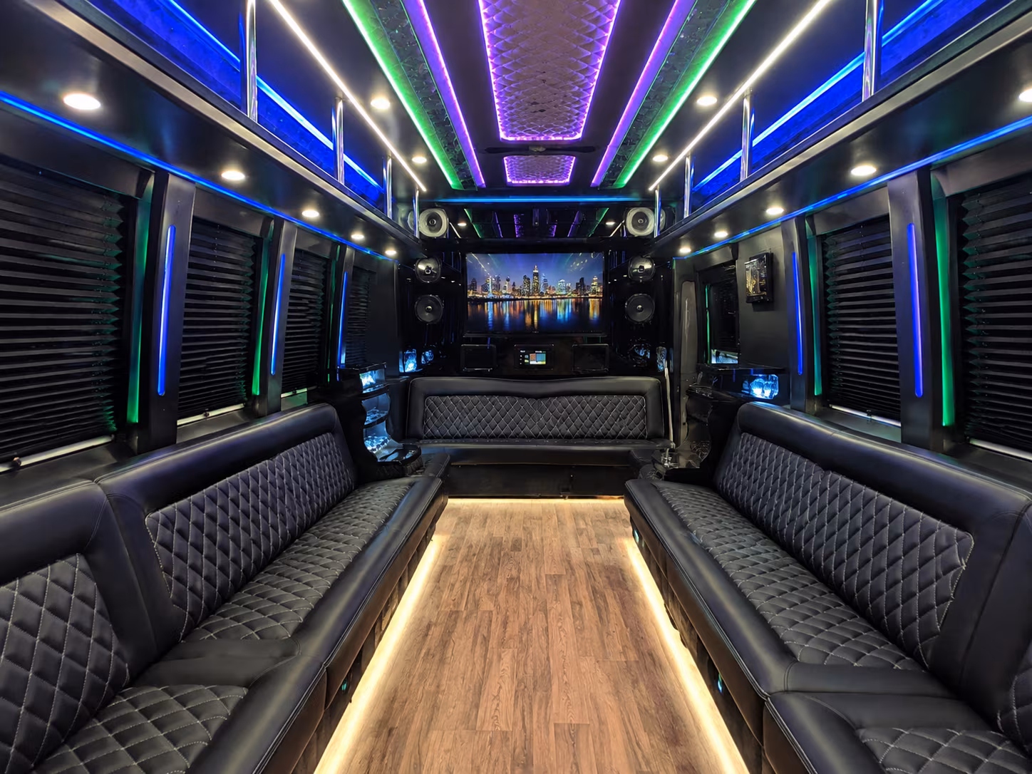 panama city 25 passenger party bus interior