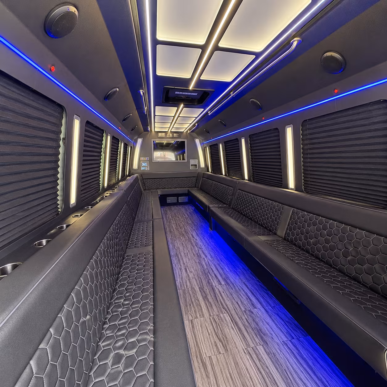 panama city 30 passenger party bus interior