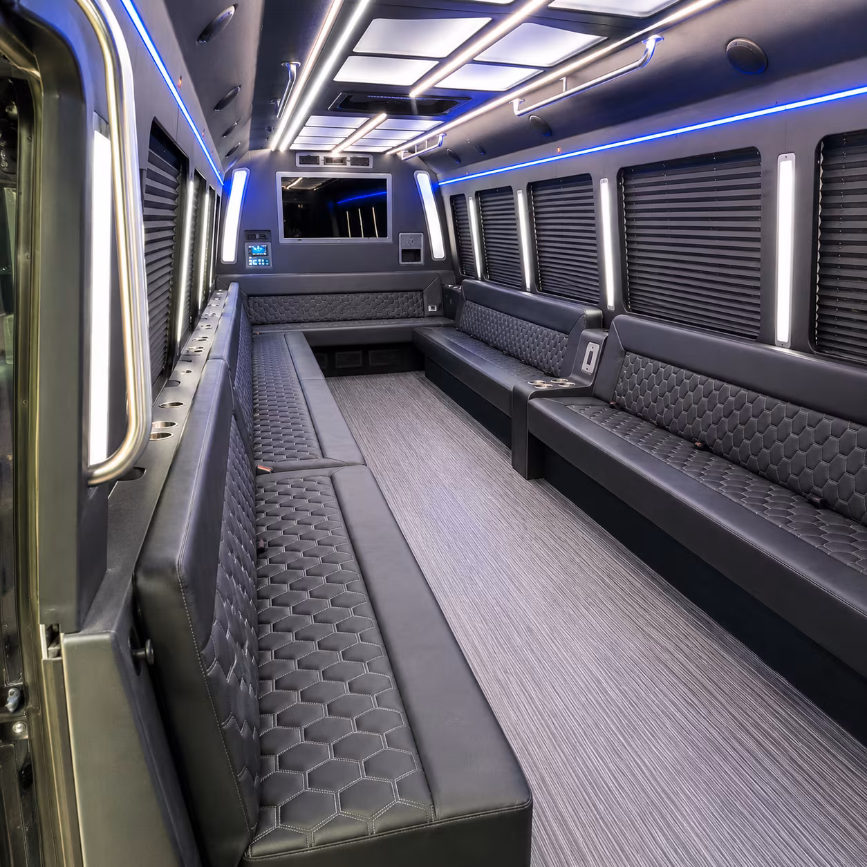 panama city 40 passenger party bus interior